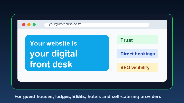 A hotel website shown as a digital front desk for accommodation providers