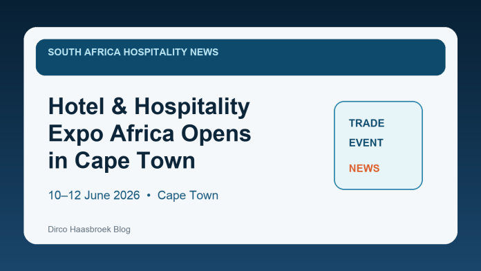 News-style featured image for Hotel & Hospitality Expo Africa opening in Cape Town in June 2026.