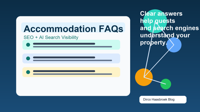 Accommodation FAQ page concept showing SEO and AI search visibility for hospitality websites